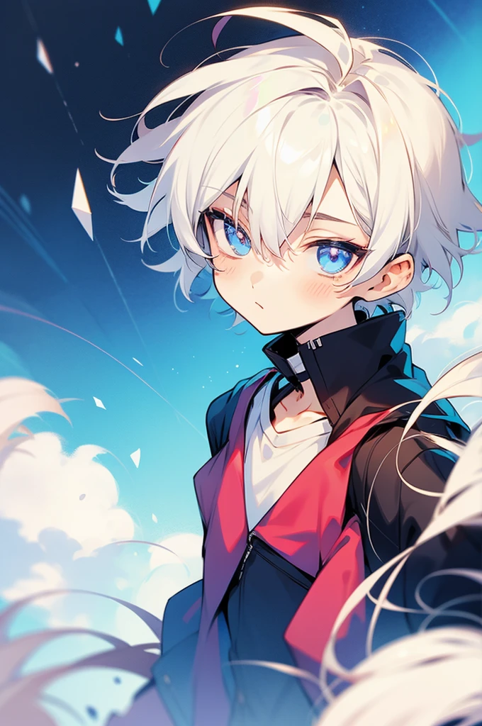 anime boy white hair 