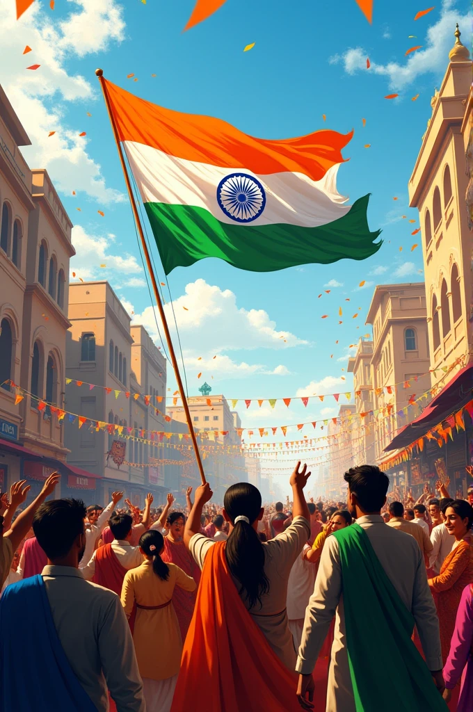 Indian flag and a celebration