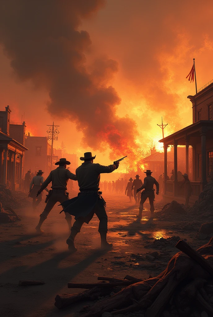 red dead redemption in flames everything destroyed revolts happen and everyone fights bravely