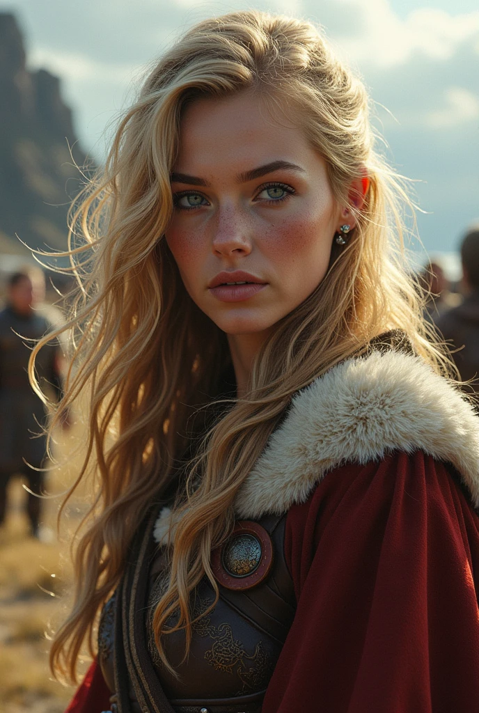 Beautiful woman is charming from the Viking era