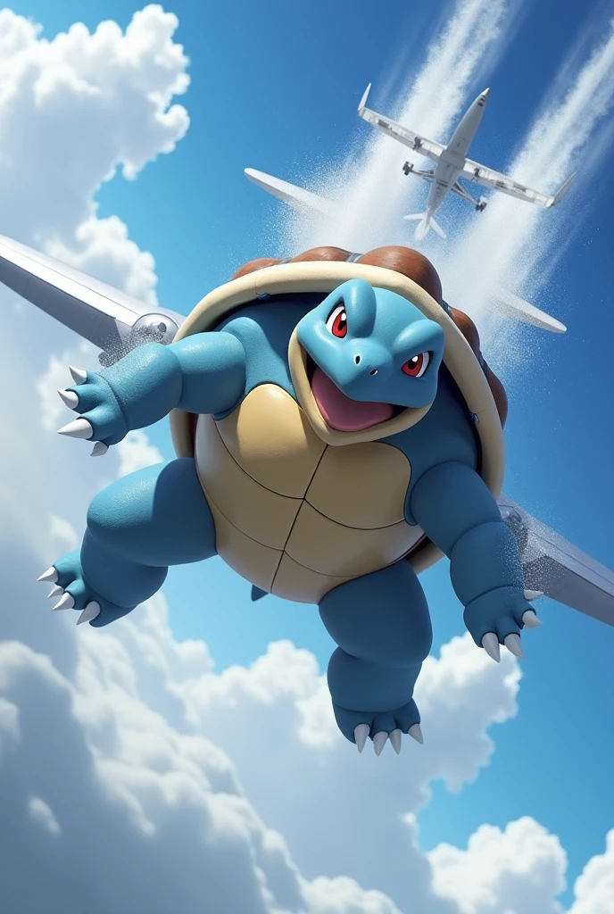 pokemon blastoise caindo do aviao