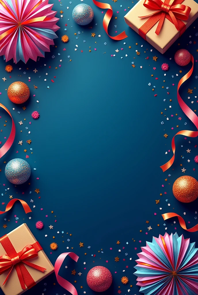 Poster with navy blue background. Decorations DAYO