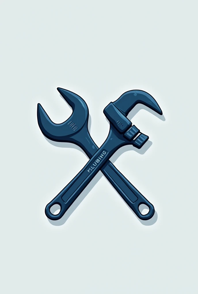 plumbing logo with wrench and bathroom plunger crossed in x