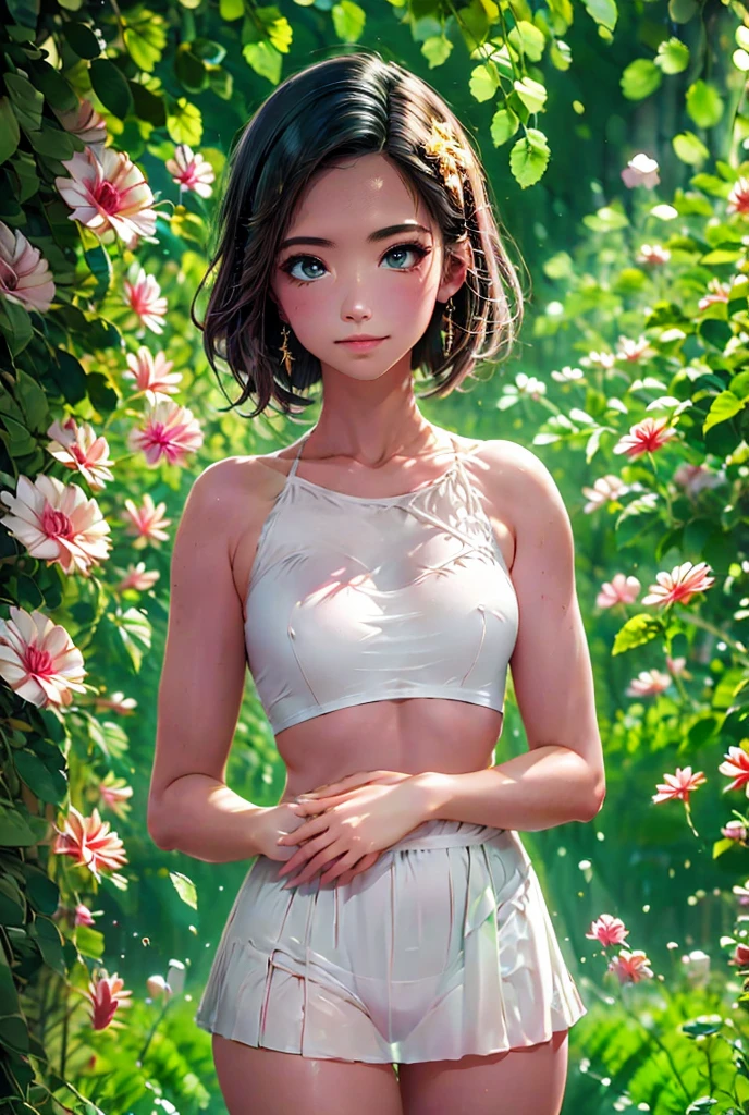 A magical girl appears from the light、Transformation effect、Thin, see-through clothing、Wide-angle shot, Sparkle Effect, Concept Art,