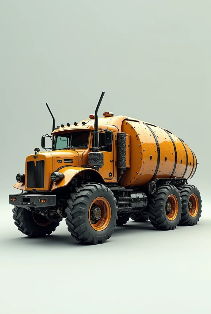 Generate me a Caterpillar articulated truck in drawing