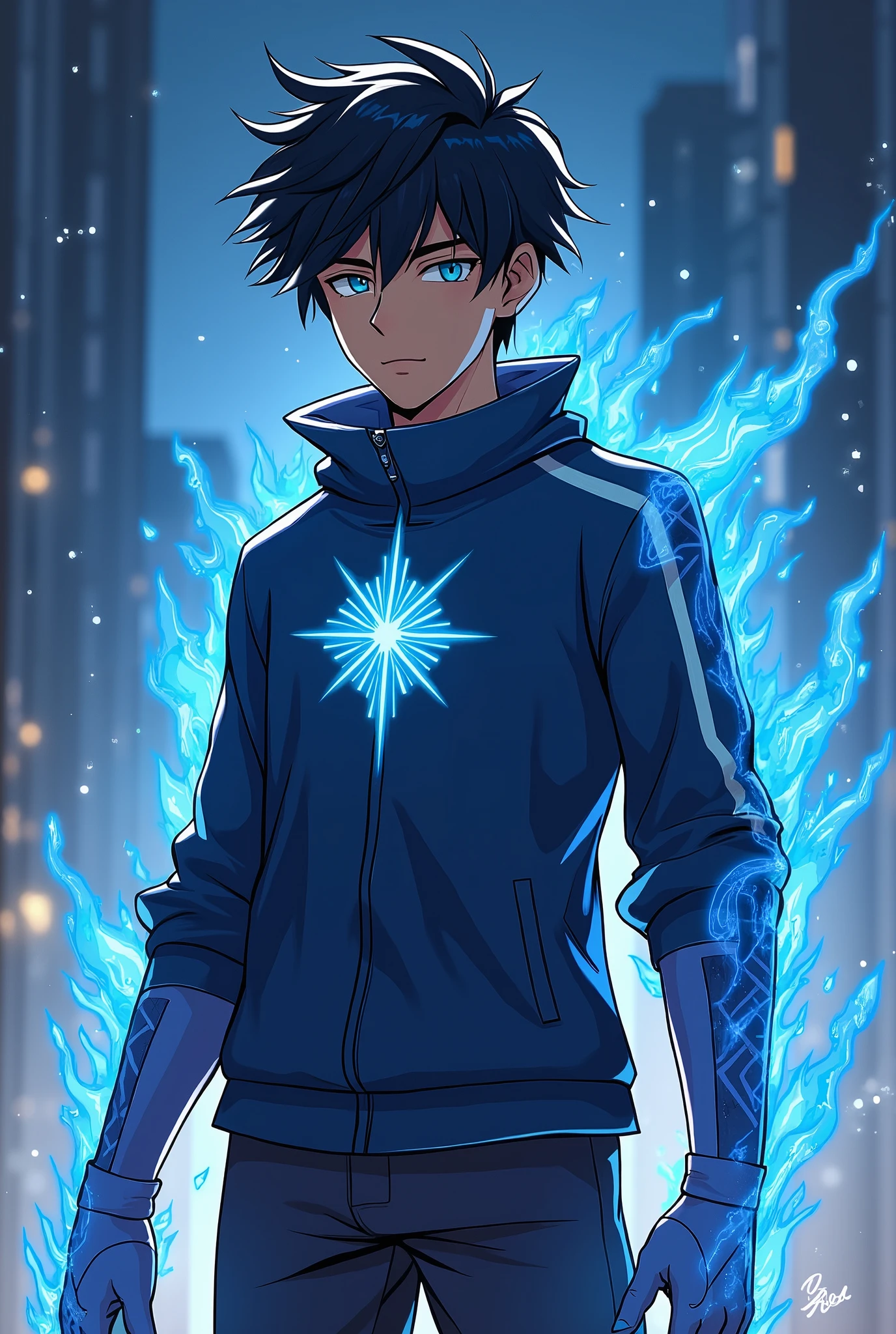 Yuto, an ordinary teenager, sees his life turned upside down when he discovers that he is the son of a powerful alien warrior who came to Earth in search of a new home. After the mysterious death of his father, Yuto inherits his powers, which include bursts of energy, Super strength, flight and super speed. sada, He must learn to control these abilities while dealing with enemies who want to destroy him and the truth about his father's origins..Main Tangle:1. Discovery of Powers:Yuto always knew there was something different about his father., a mysterious man who spoke little about his past. After the sudden death of his father under strange circumstances, Yuto begins to notice changes in himself. He goes through a phase of denial and confusion., but soon discovers that he has incredible powers. At first, he struggles to control them, causing chaos around you, which forces him to live in secret.2. Revelation of the Truth:As you investigate further into your father's death, Yuto discovers a hidden device, left to him as an inheritance. This device contains a holographic message from your father., revealing that he came from a distant planet called Aetherion. His father was one of the last warriors of the ancient Star Guardian line., an elite of intergalactic protectors. Your planet was destroyed by an evil force known as Oblivion, who now seeks to exterminate the survivors of this lineage to dominate the universe.3. Threats and Enemies:Yuto is attacked by a secret organization on Earth that is in collusion with Oblivion.. They aim to capture him to extract his powers and, Thus, bring the destructive force to the planet. Yuto, still inexperienced, almost gets caught, but is saved by Luna, a girl from his school who reveals herself to be a descendant of an ancient order of Earth protectors, connoisseurs of the Star Guardians. She becomes your ally and mentor, helping him understand his powers and the responsibility they entail.4. Learning Journey:Y