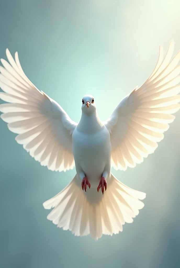 dove with open wings facing front
