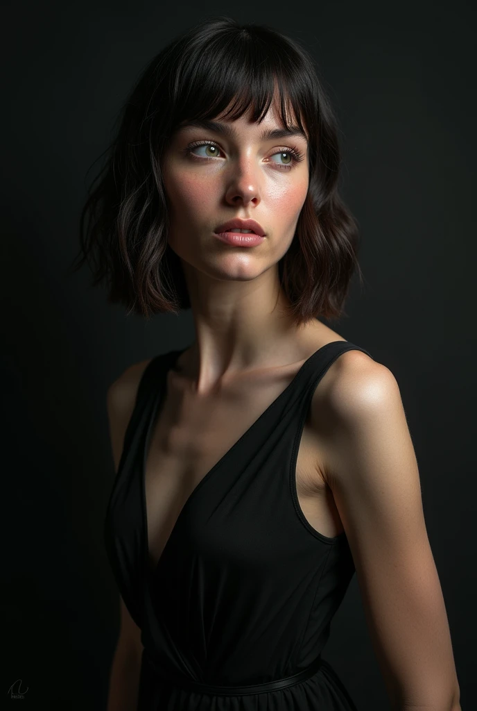 Amelie lens real face with black dress