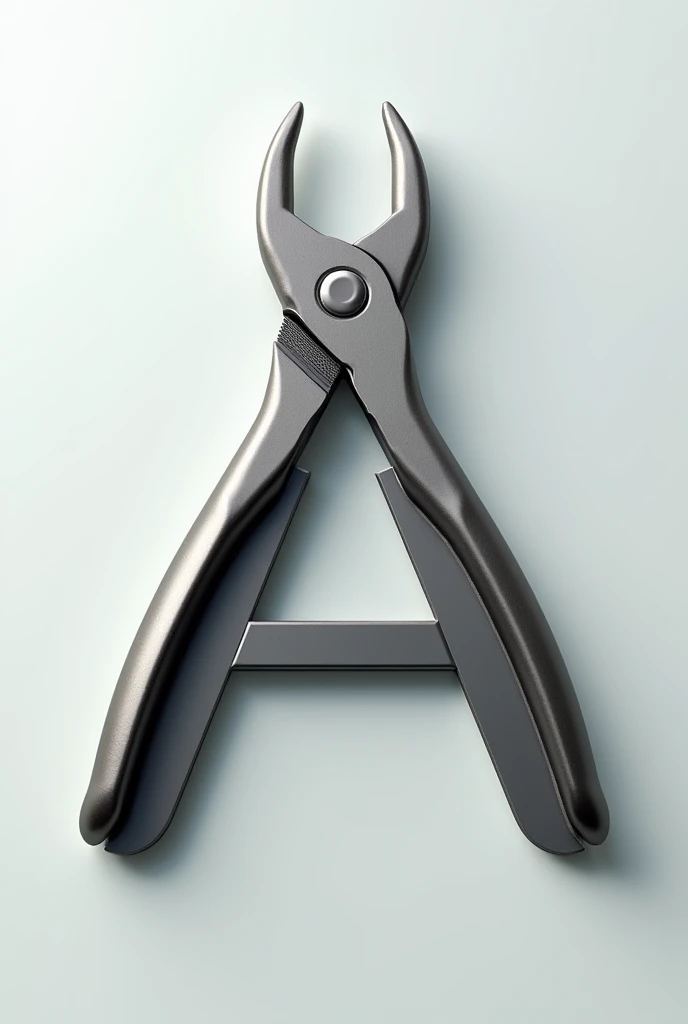 A pair of pliers forming the letter A