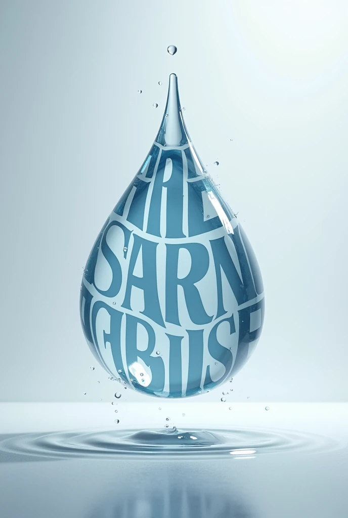 I want a drop of water made up of large letters