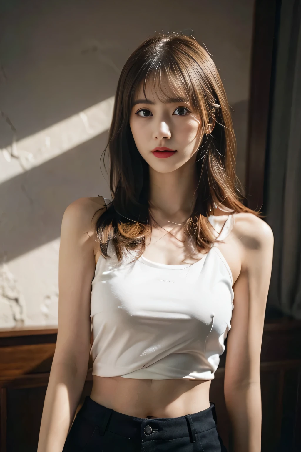 original photo,best quality),(lifelike,Photo lifelike:1.3),best quality,Very detailed,masterpiece,超Detail level,illustration,1 girl,dominating_Body,Large Breasts,Bigger breasts,Protruding nipples,Nipple protrusion,Black transparent lace,Slim waist,Tight abdomen,Sexy navel,Slender long legs,Dynamic Angle,World Masters Theatre,messy_long_hair,best quality,Extremely detailed CG unified 8k wallpaper,,Astonishing,Light,lens_Flare,dunhuang_style,Real People,Highly detailed face and skin texture, Exquisite eyes,Surrealism,Super lifelike photos,Very detailed CG unified 8k wallpaper,(masterpiece),(best quality),(Very detailed),(Super lifelike photos),(Best Character Detail:1.36),脸dominating有Light, 灯Light,illustration, Very detailed,Detail level, high resolution, Very detailed, best quality, masterpiece, Large Breasts, Slim Body,