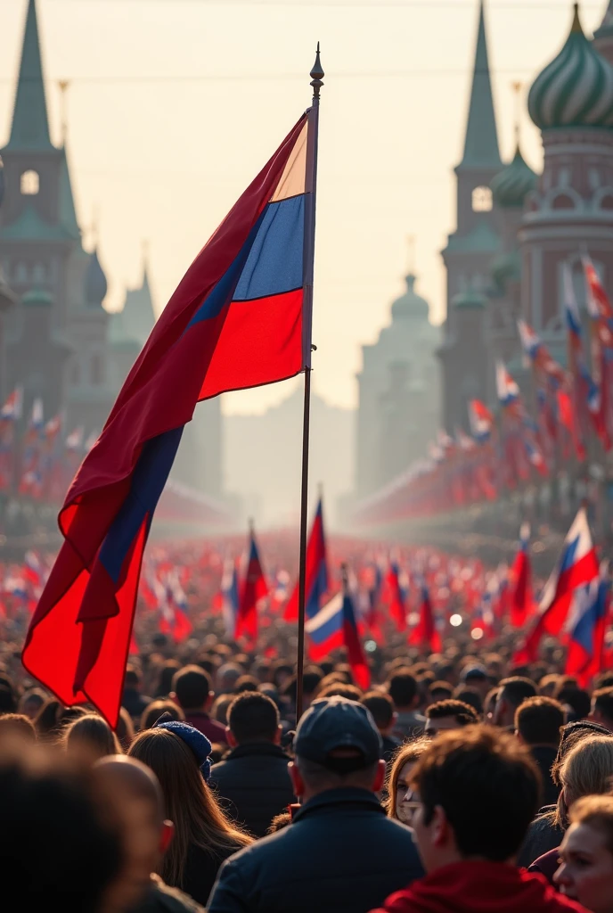 Russian flag and Victory Day celebration