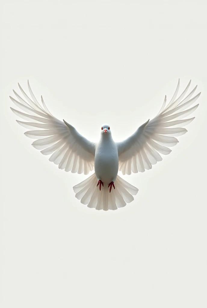 dove with open wings, front without background
