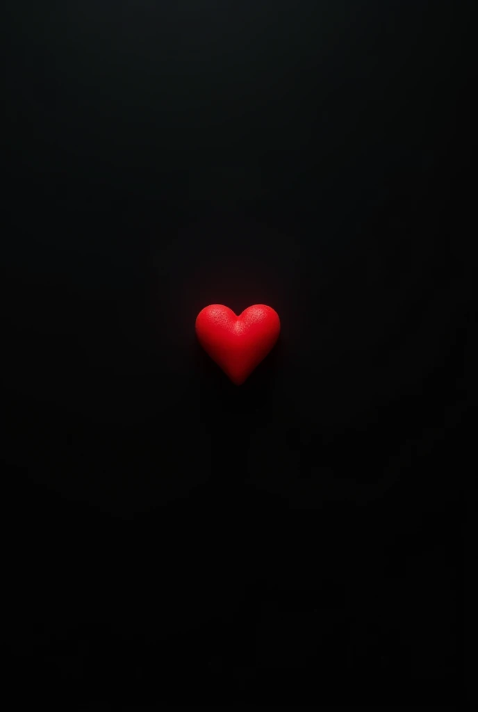 Black background with small red heart 