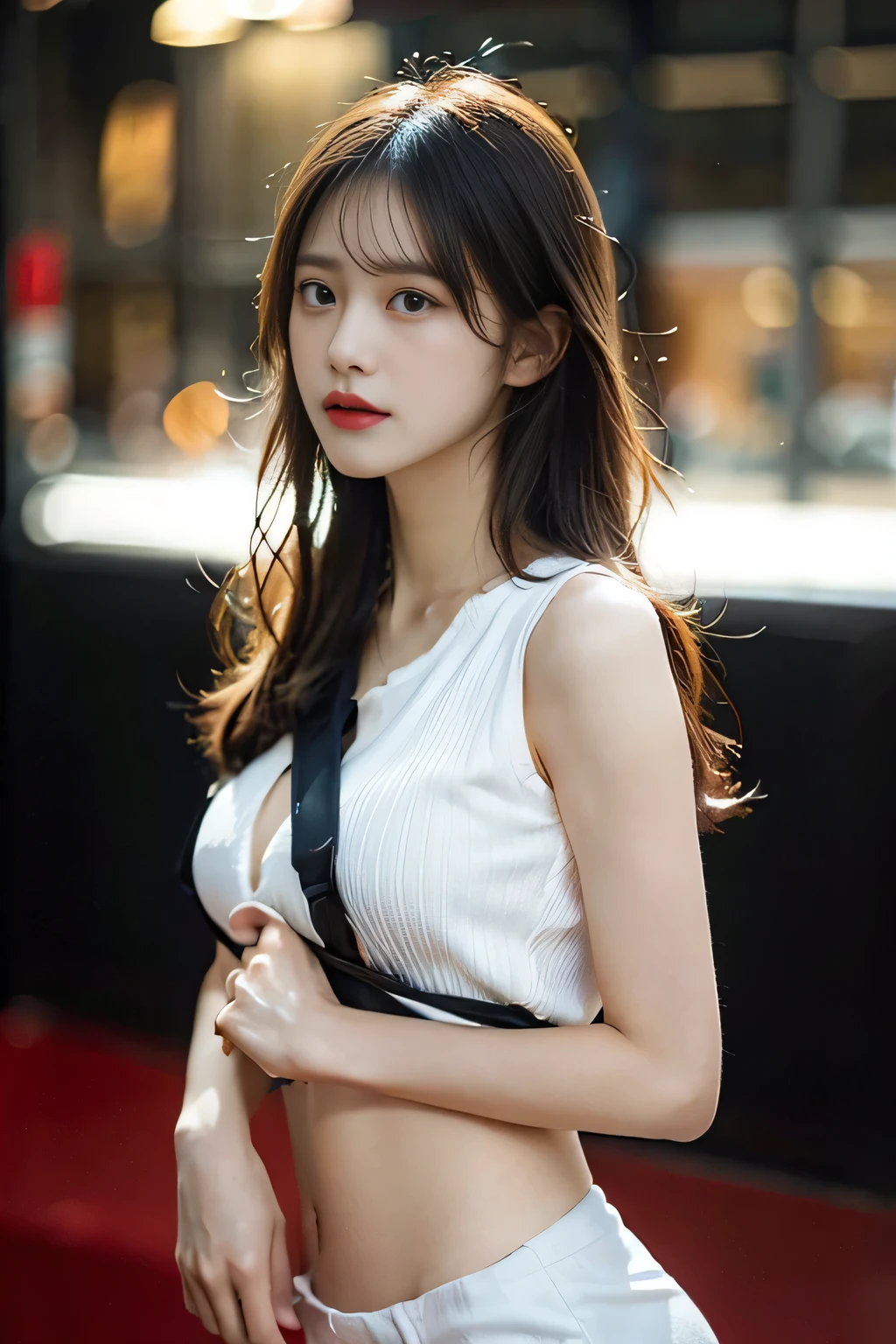 original photo,best quality),(lifelike,Photo lifelike:1.3),best quality,Very detailed,masterpiece,超Detail level,illustration,1 girl,dominating_Body,Large Breasts,Bigger breasts,Protruding nipples,Nipple protrusion,Black transparent lace,Slim waist,Tight abdomen,Sexy navel,Slender long legs,Dynamic Angle,World Masters Theatre,messy_long_hair,best quality,Extremely detailed CG unified 8k wallpaper,,Astonishing,Light,lens_Flare,dunhuang_style,Real People,Highly detailed face and skin texture, Exquisite eyes,Surrealism,Super lifelike photos,Very detailed CG unified 8k wallpaper,(masterpiece),(best quality),(Very detailed),(Super lifelike photos),(Best Character Detail:1.36),脸dominating有Light, 灯Light,illustration, Very detailed,Detail level, high resolution, Very detailed, best quality, masterpiece, Large Breasts, Slim Body,