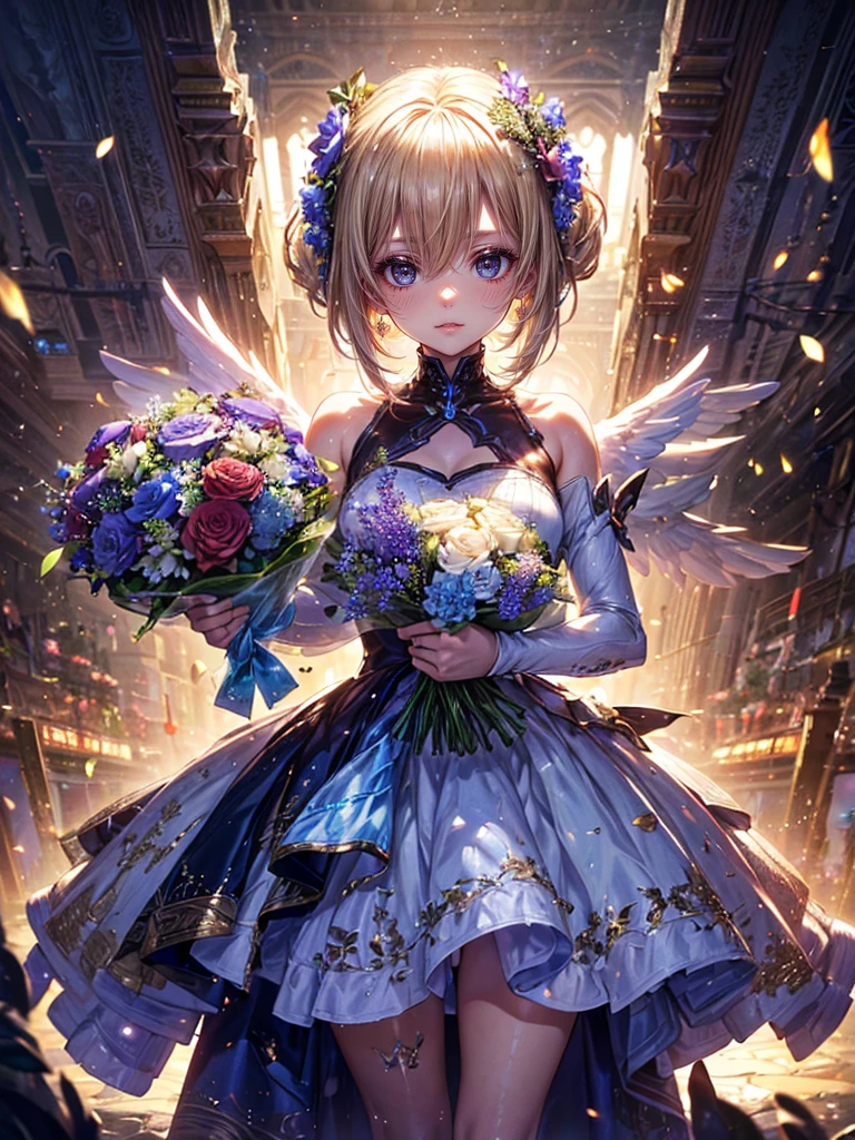 High resolution, Winner of numerous awards, Ultra high definition, Textured skin, Retina,
masterpiece,(bestquality),highlydetailed,ultra-detailed,1girl, ()(robot)(fantasylandscape:1.2,natural lighting:1.5,confidentexpression),(panorama:1.2),mecha, smile,angle、chrome,raw(Blonde beautiful girl:1.5)(美しいbouquet💐を手に持つ、Point it at me:1.6)(Machine Angel)Angel's wing、bouquet💐を持つ(bouquet、Hold the bouquet in both hands and offer it to her:1.7)bouquetをプレゼント