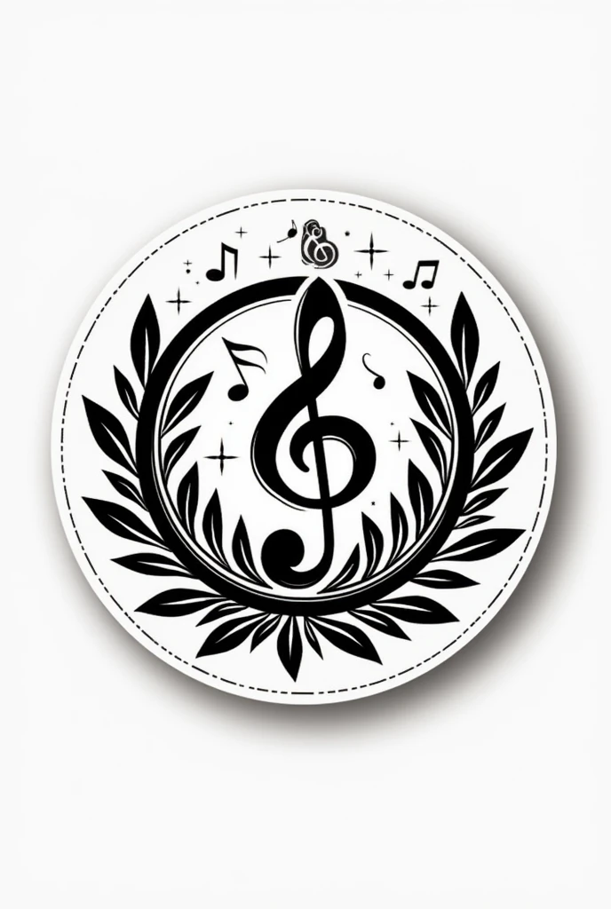  round shape musical logo, for stickers