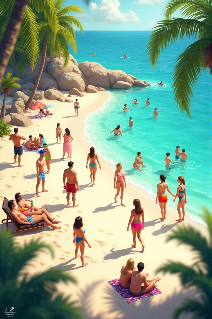 people in beach