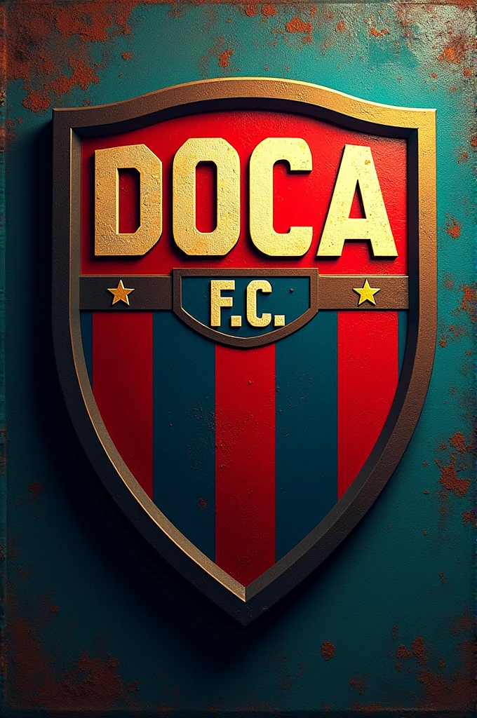 a team shield with the name "DOcA F.c"