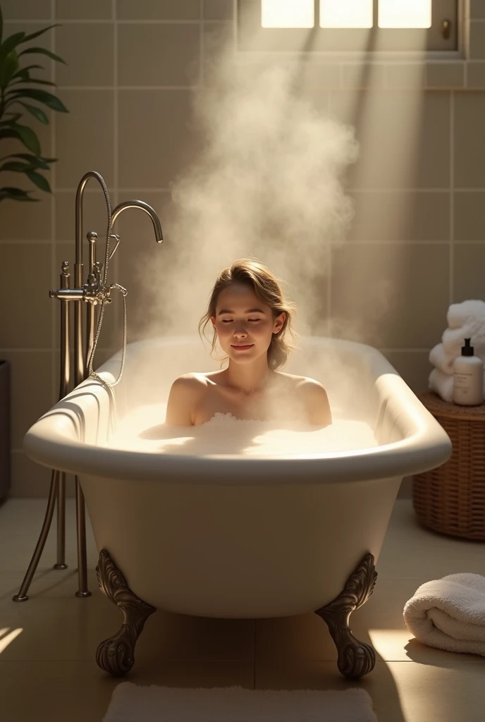 Person taking a bath
