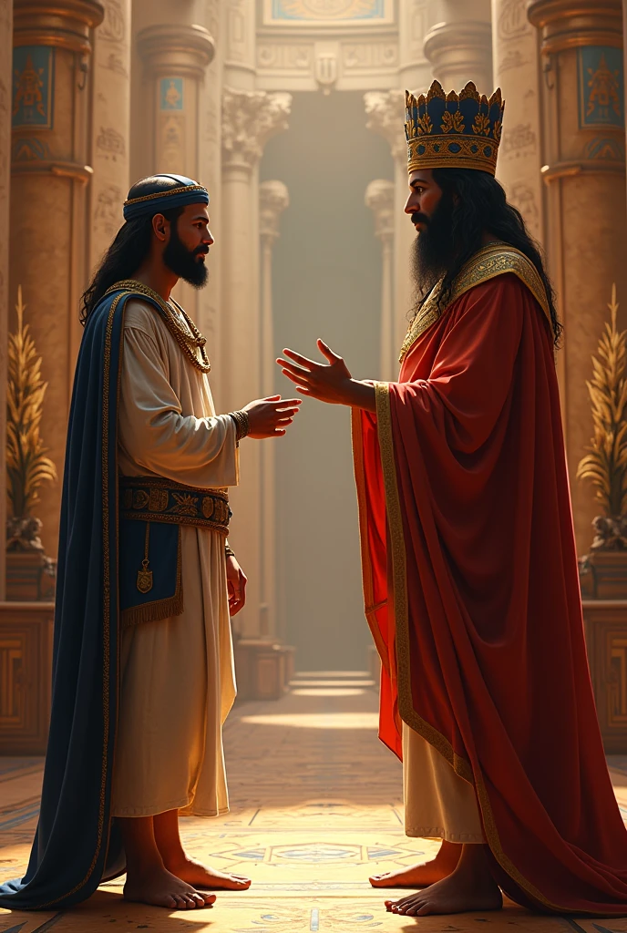 Biblical character Joseph being appointed by Pharaoh as governor of Egypt