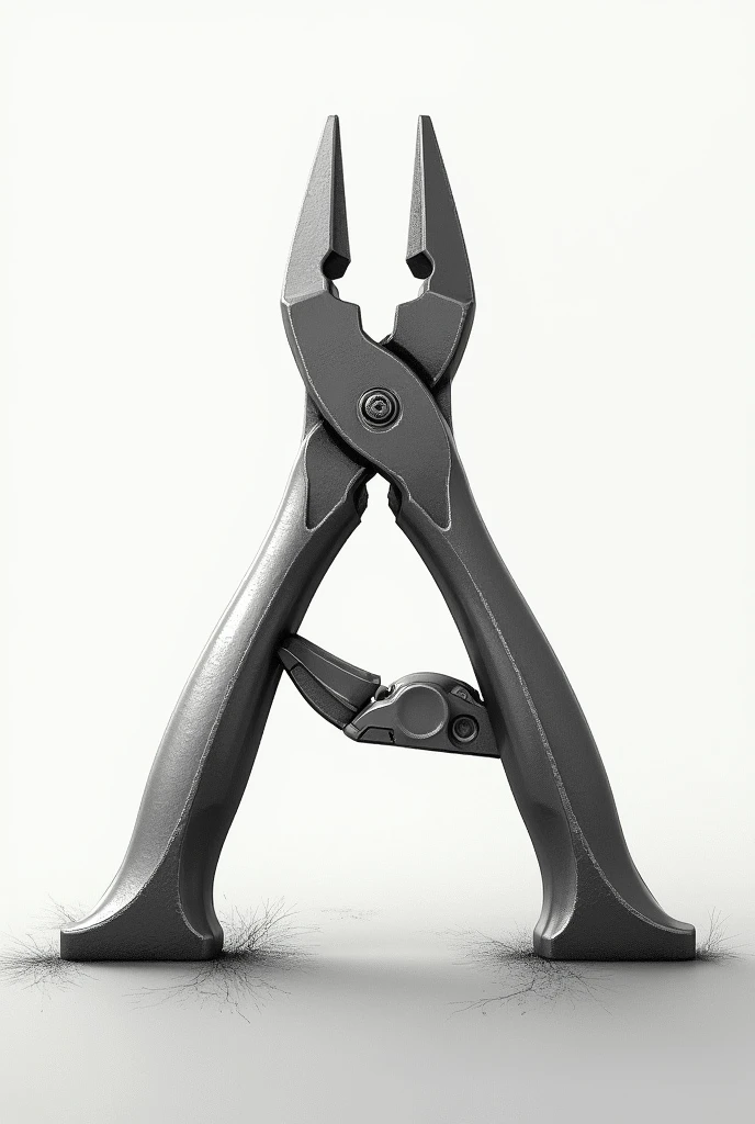 A drawing of pliers forming the letter AA drawing