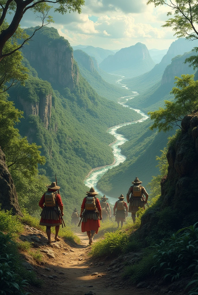 Create an image that represents the conquest of the interior in Colombia