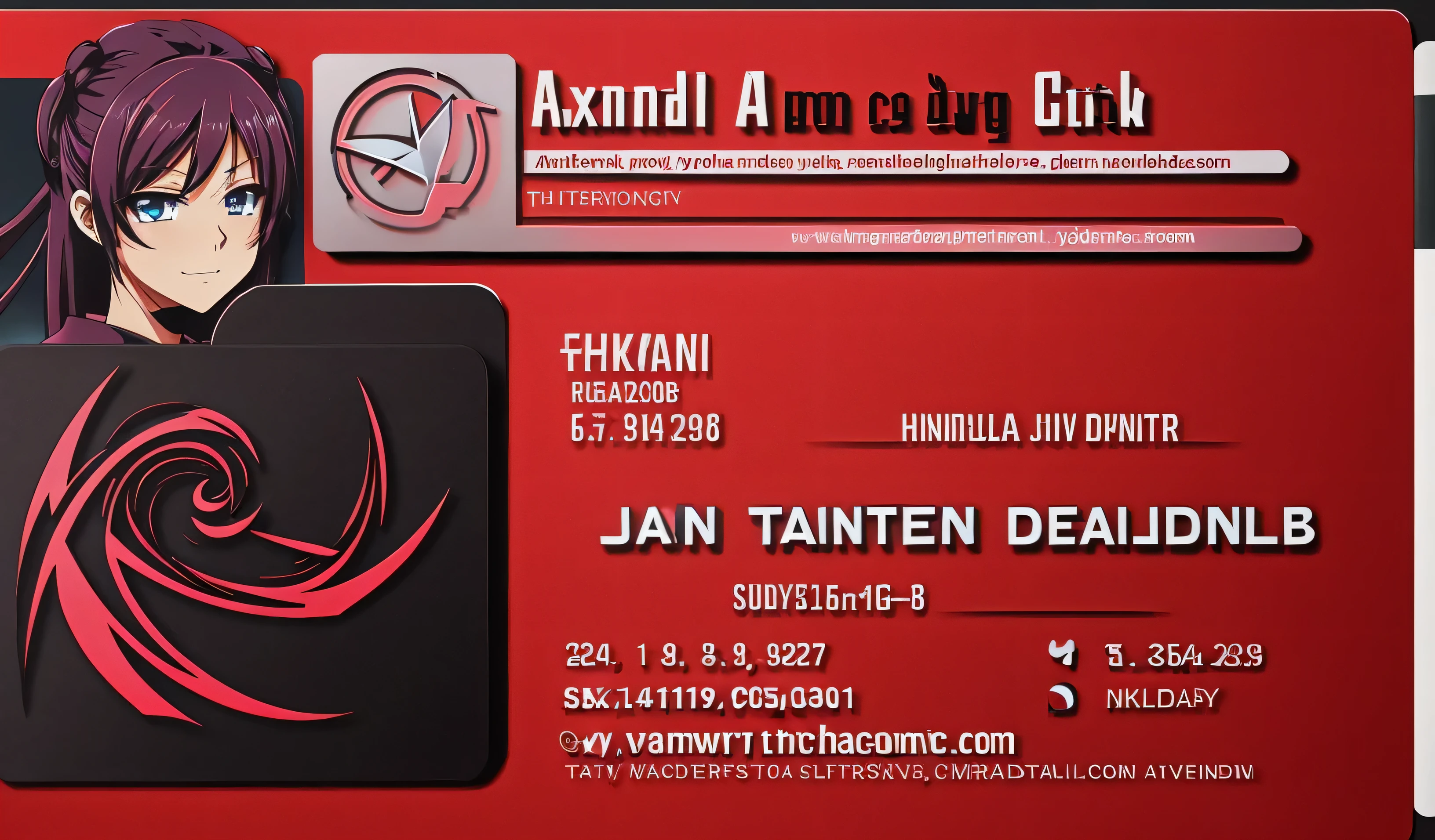an anime style business card,   with a sunset and neon lights