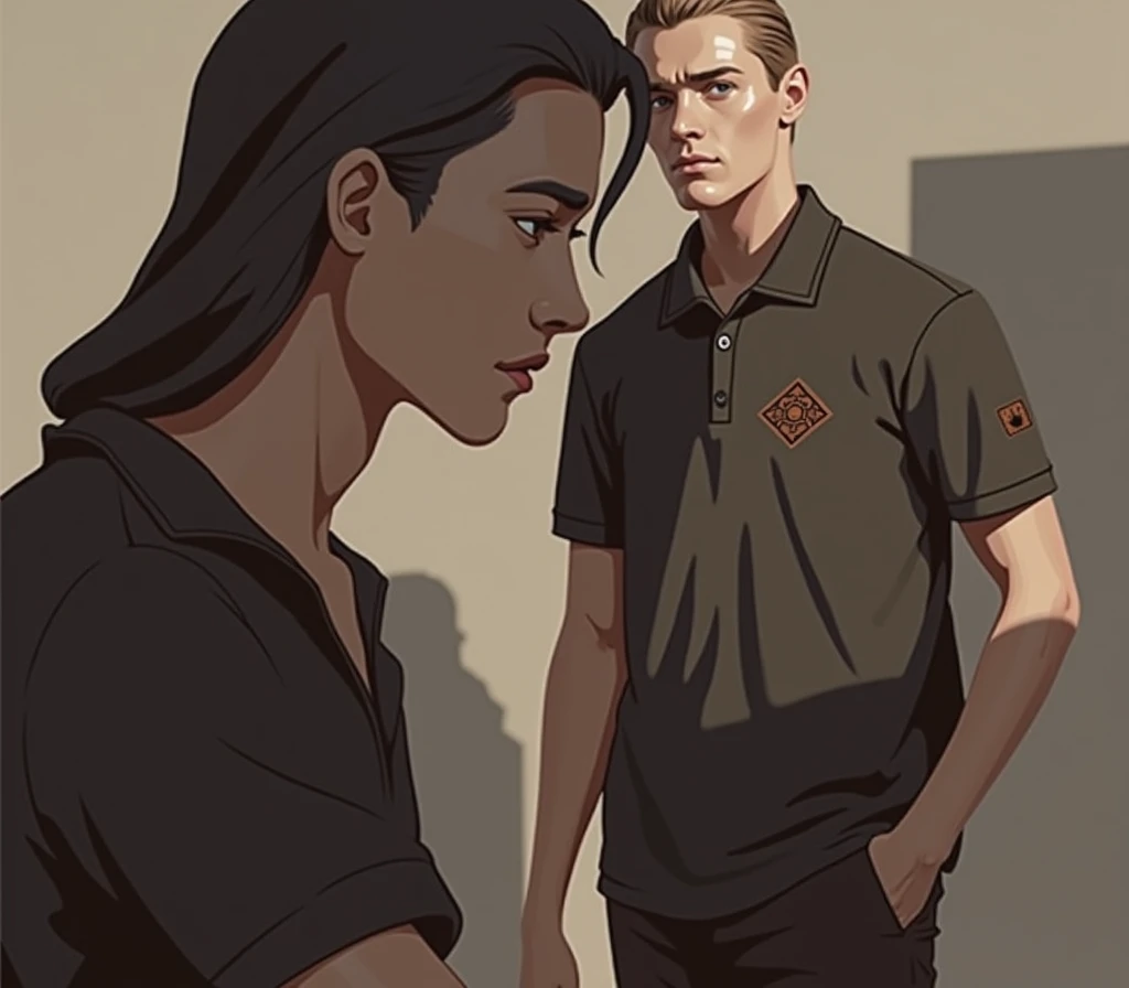 A design for a black polo shirt related to that image 