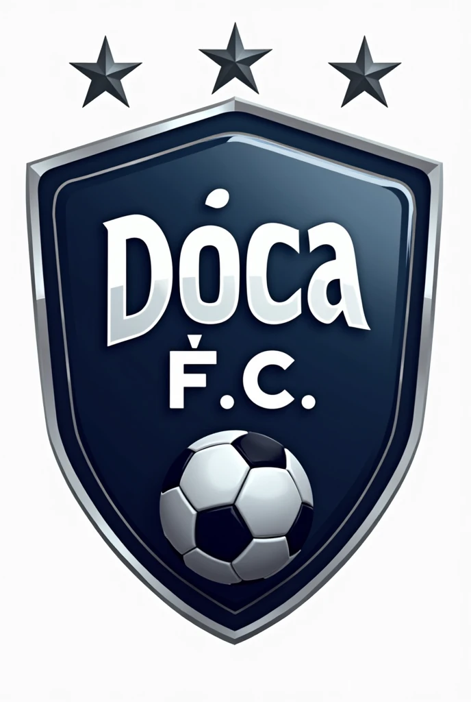 a team shield with the name "DOcA F.c" with transparent background