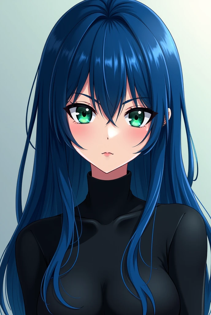 Catarina Sousa is a 1 whose appearance is as striking as her personality. Of average height, measuring around 1.65m, she has a presence that is difficult to ignore. Her blue hair is her most distinguishing feature, long and straight, extending halfway down her back. The vibrant color of her hair is something she adopted as a way of expressing herself, standing out in the crowd. His bangs, which fall softly over his forehead, often partially cover his eyes, giving him an air of mystery and a somewhat distant appearance. Catarina's eyes are an intense green, shining with a depth that reflects both her determination and her hidden vulnerability. These green eyes, in contrast to the blue hair, create a mesmerizing, almost surreal look that catches the attention of anyone who crosses your path. They are the portals to her emotions, even if she tries to hide them behind a closed and serious expression. Her face has a delicate shape, with soft features that combine harmoniously. Catarina's skin is clear, almost pale, and smooth, with no visible imperfections. His eyebrows are thin and well-shaped, arching slightly above his eyes, which accentuates his penetrating gaze. The small, straight nose complements her balanced features, while her lips are thin and a natural pink, usually compressed into a straight line that rarely curves into a genuine smile. Catarina has an upright and confident posture, but her shoulders carry a slight tension, signaling that she is always on alert, ready to defend herself from any emotional threat. His hands, thin and elegant, reveal a delicacy that contrasts with his tougher exterior personality. Even so, her expressions and gestures are always restrained, reflecting the self-control she imposed on herself as a result of past traumas. As for style, Catarina prefers clothes that reflect her strong and independent personality. She often wears combinations of dark tones, such as black and gray. Do it anime style