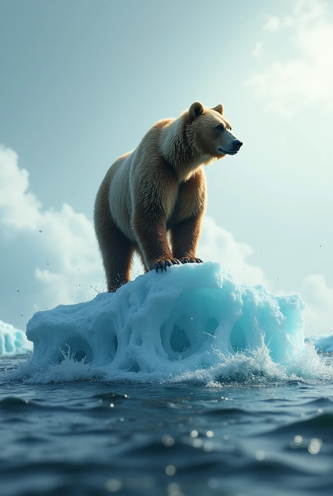 A bear on a melting iceberg

