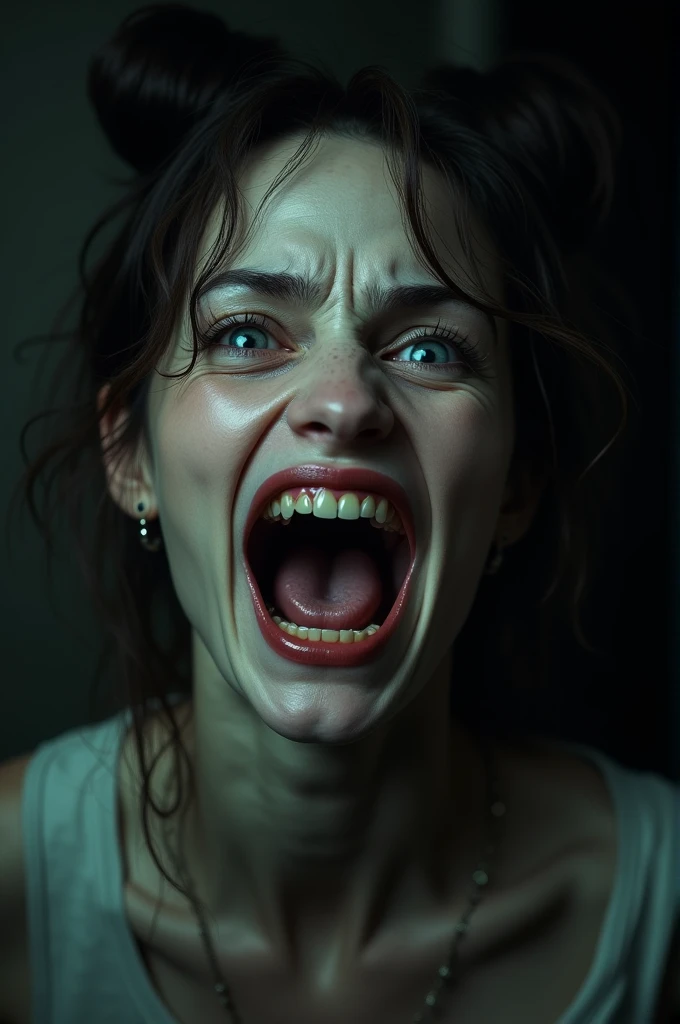 Woman smile terror
