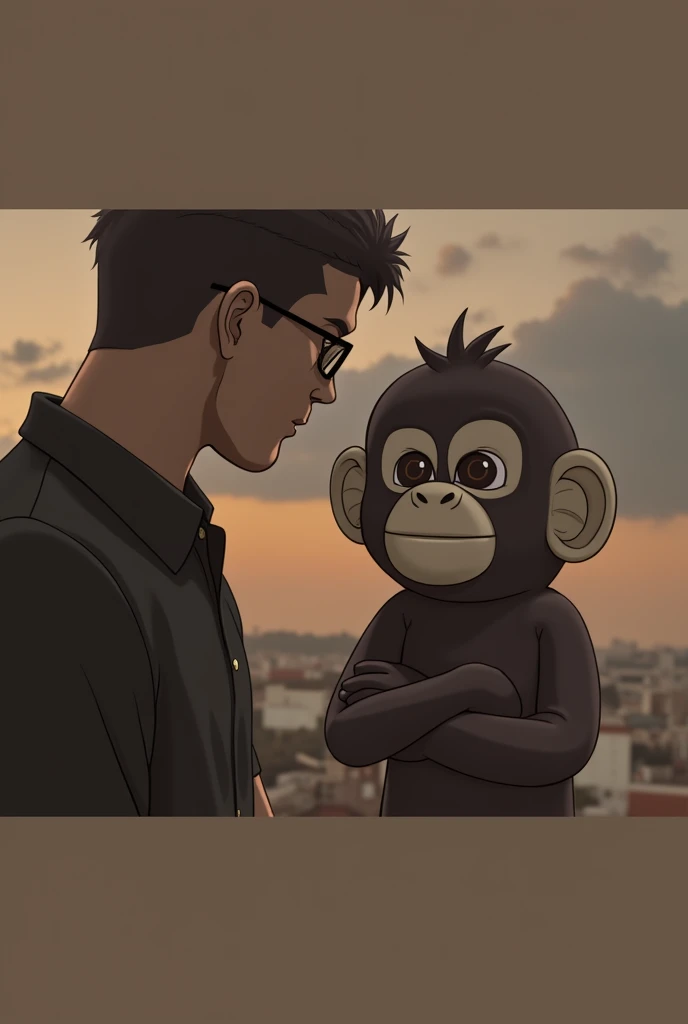 A design for a black polo shirt related to that image of a monkey