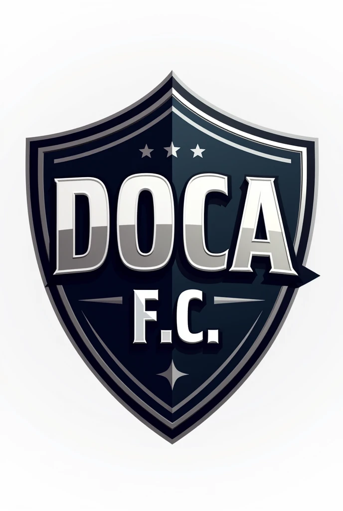 a team shield with the name "DOcA F.c" with transparent background