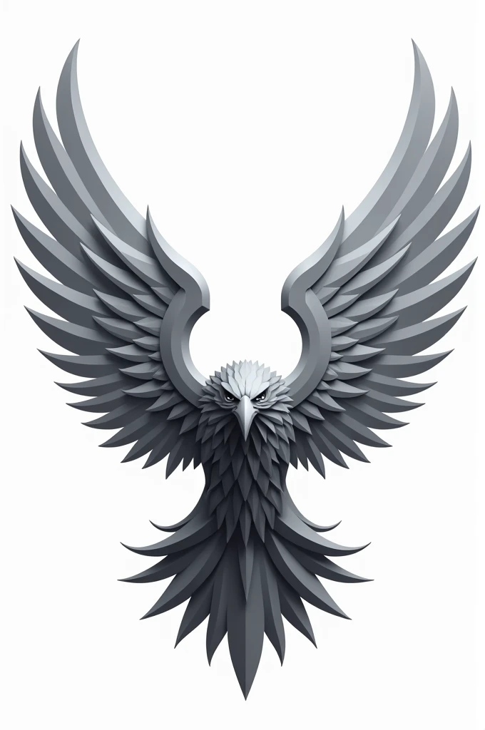 Create a logo with a silver eagle
