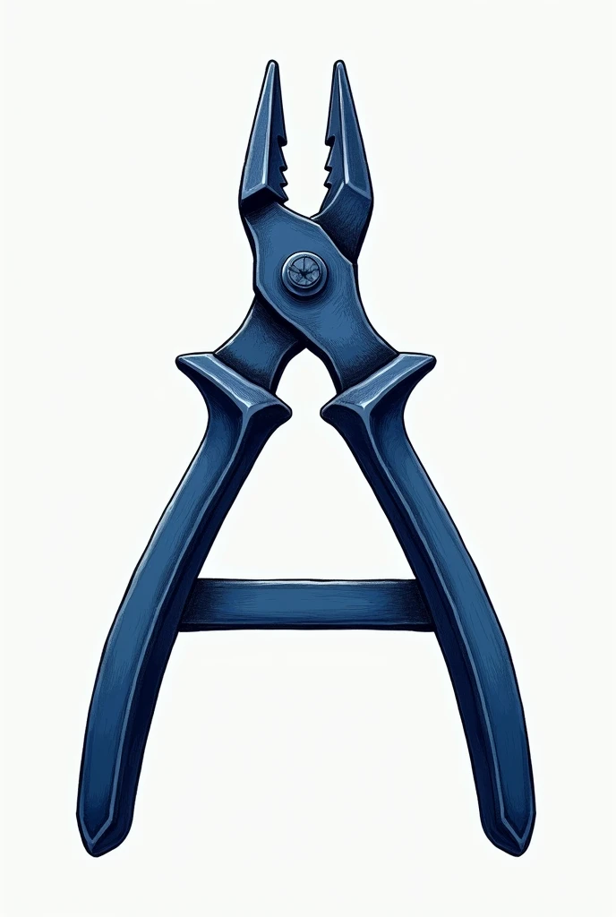  A drawing of pliers forming the letter AA illustration in dark blue

