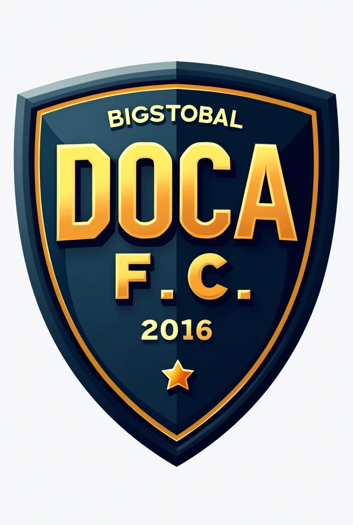 a team shield with the name "DOcA F.c" with transparent background