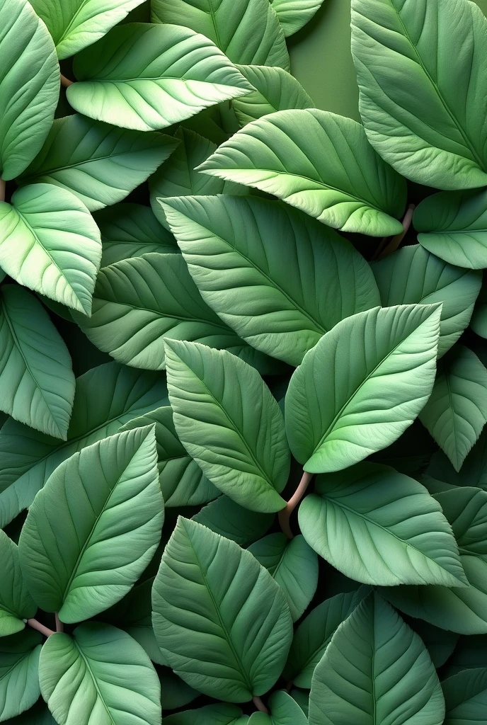 Create a pattern with green leaves

