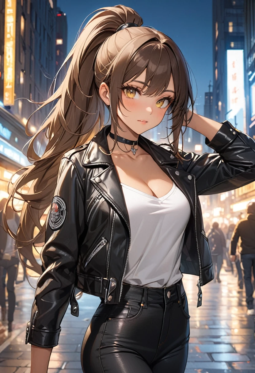 (masterpiece, best quality, detailed), 1girl, solo, looking at viewer, makise kurisu, purple eyes, brown hair, long hair,
<lora:edgGrungeFreestyle:1>, (edgGrunge, wearing edgGrunge fashion:1.1), sunglasses, multiple belts, torn clothes, indoors, train station, people, scenery, dutch angle, <lora:midfinger-left-v2-wasabiya:1>, middle finger, smile, closed mouth, smug, v-shaped eyebrows