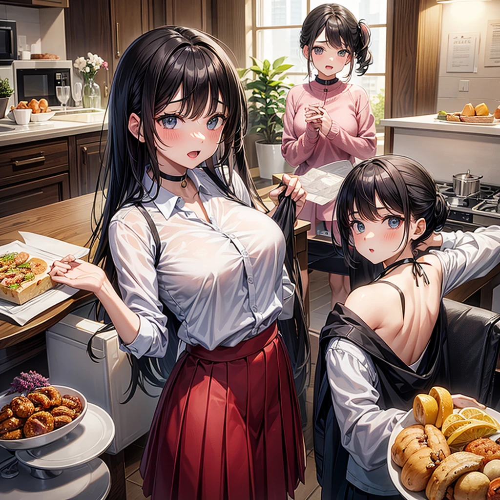 family ( crying at the table, hugged)