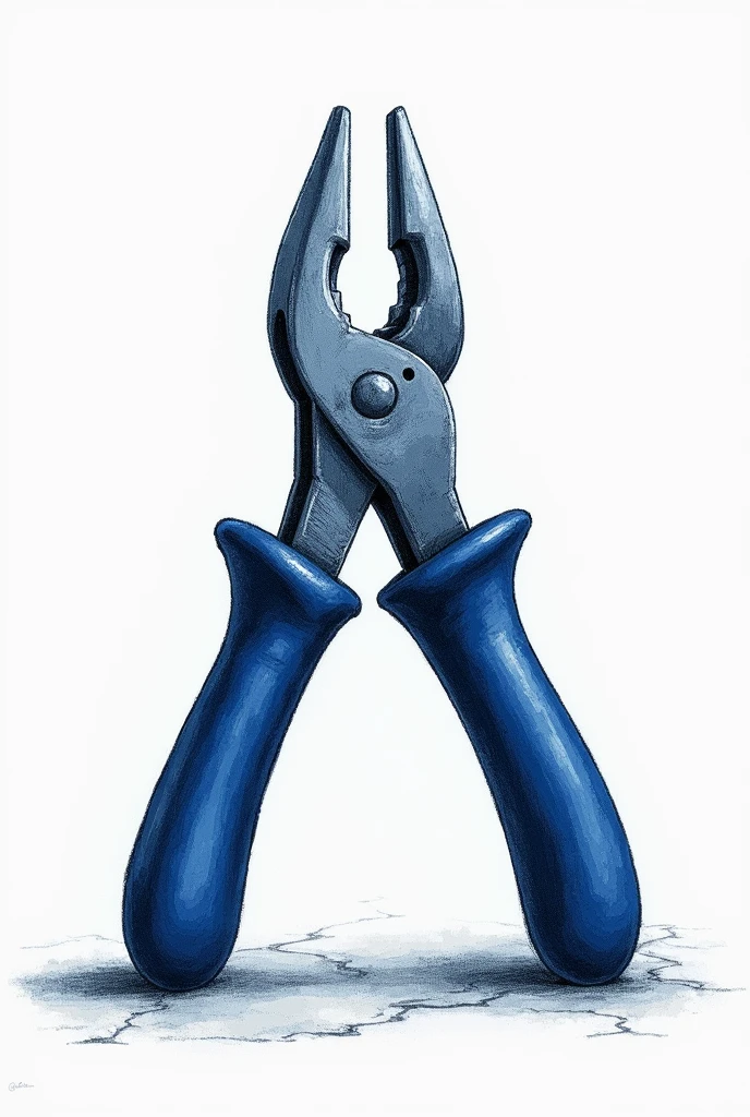  A drawing of pliers forming the letter AA illustration in dark blue

