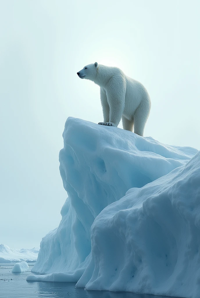a bear on an iceberg in winter 

