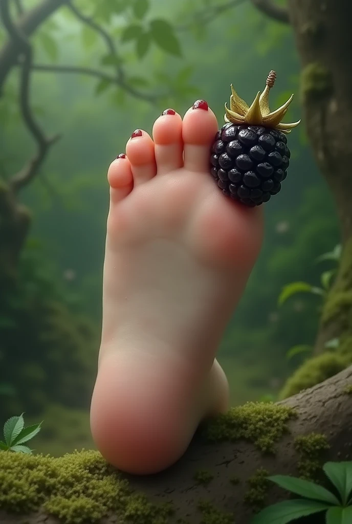 Create a child's foot with blackberry toes