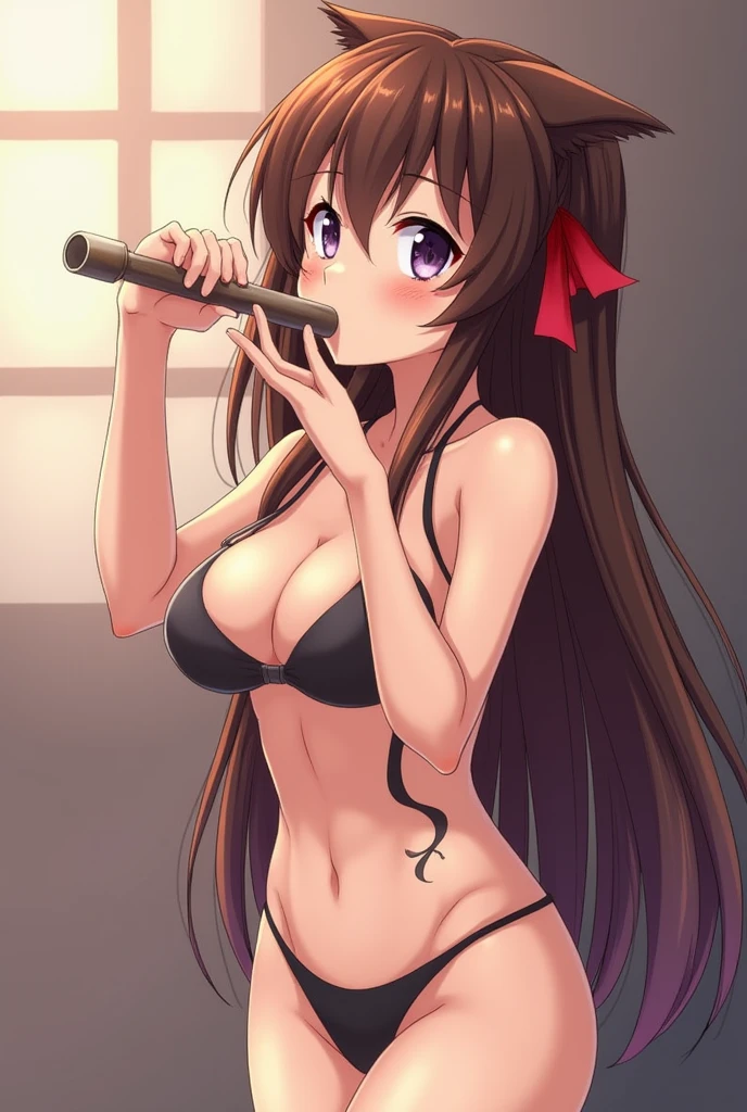 Naked hentai anime girl sucking a cock
