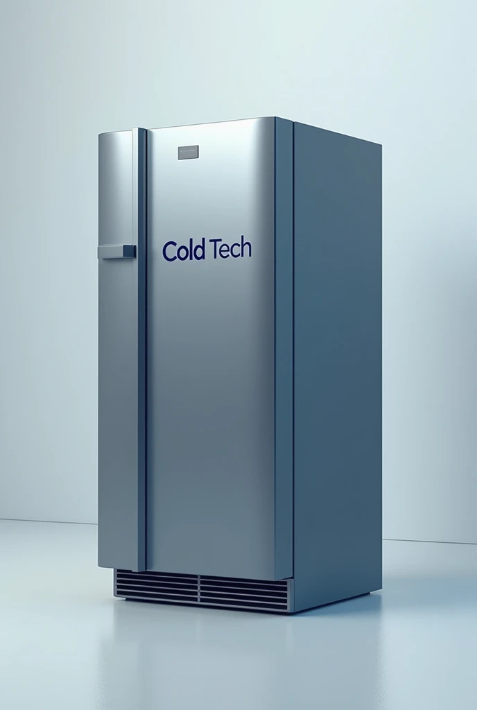 Perpendicular logo of a refrigerator with the name cold tech slogan cold technicians
