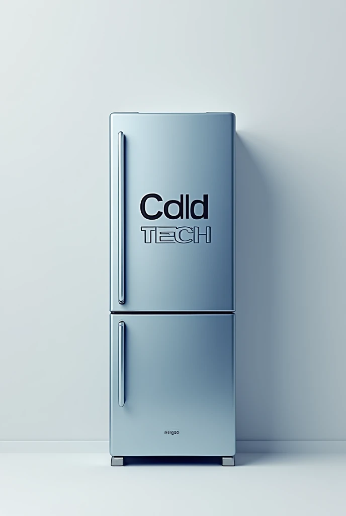 Perpendicular logo of a refrigerator with the name cold tech slogan cold technicians