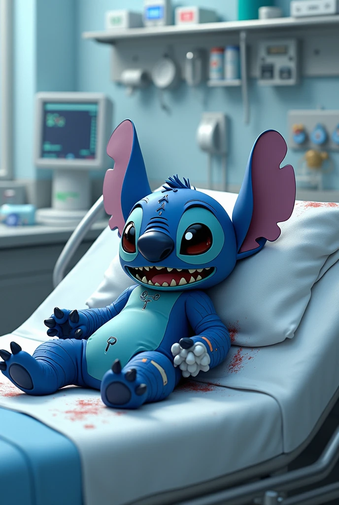 Stitch injured in the hospital