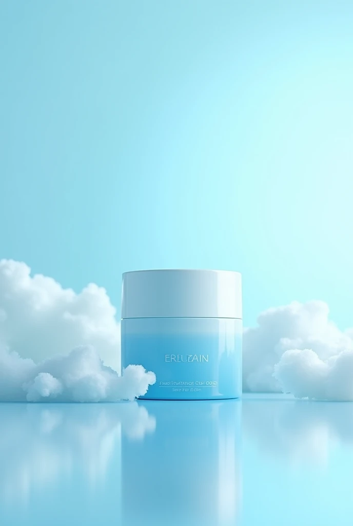 Réalise un Packaging d'une boîte de produit anti vergeture dont l'emballage sera bleu ciel