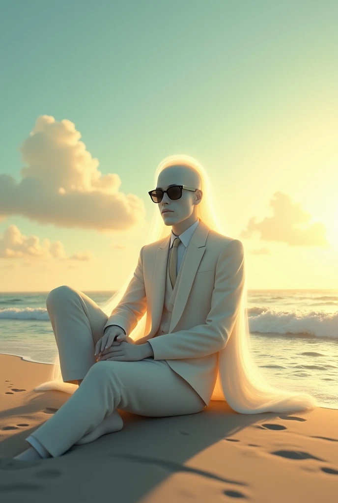JAZZGHOST with sunglasses on the beach